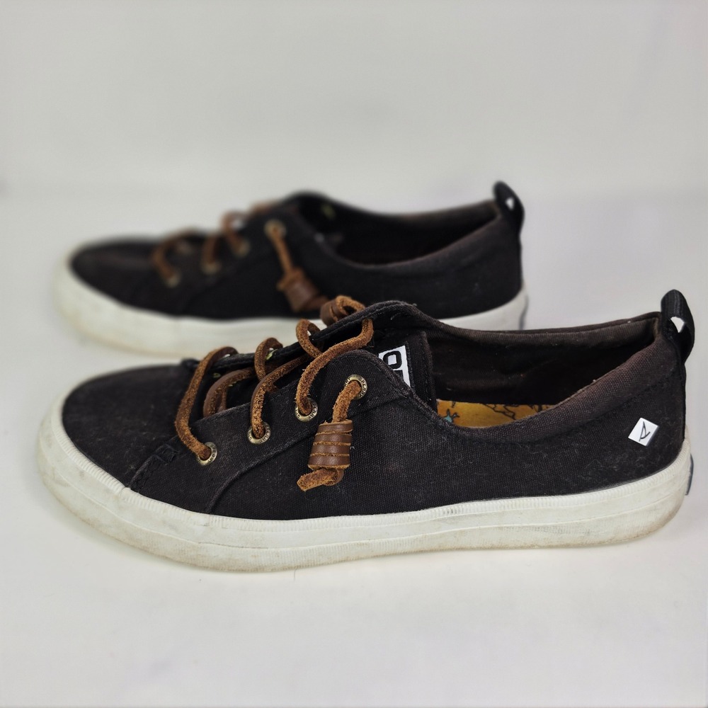 Sperry x Netflix Outer Banks Crest Vibe Black Canvas Sneaker OBX Womens 8